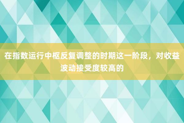 在指数运行中枢反复调整的时期这一阶段，对收益波动接受度较高的