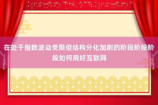 在处于指数波动受限但结构分化加剧的阶段阶段阶段如何用好互联网