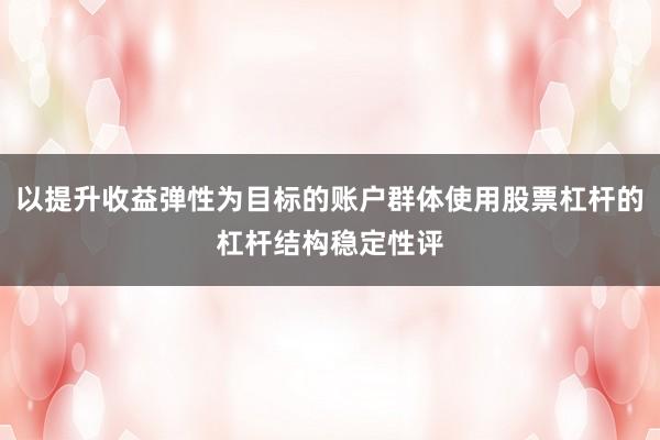 以提升收益弹性为目标的账户群体使用股票杠杆的杠杆结构稳定性评