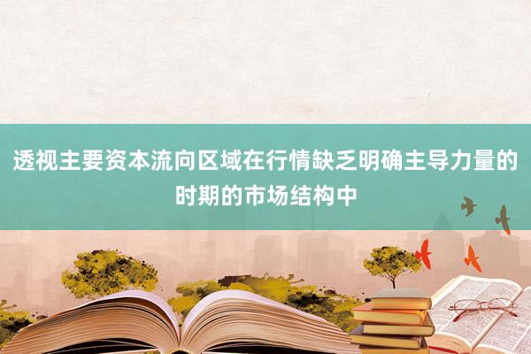 透视主要资本流向区域在行情缺乏明确主导力量的时期的市场结构中