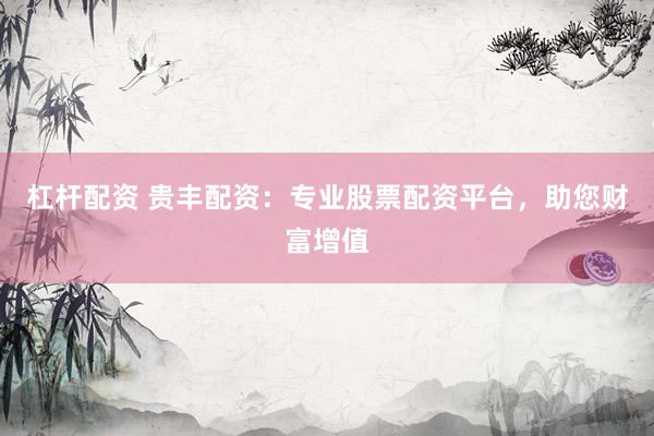 杠杆配资 贵丰配资：专业股票配资平台，助您财富增值