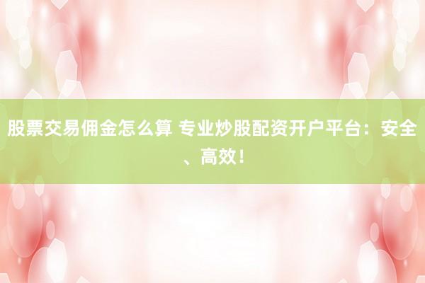 股票交易佣金怎么算 专业炒股配资开户平台：安全、高效！