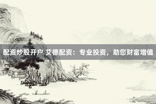 配资炒股开户 艾德配资：专业投资，助您财富增值